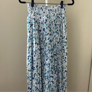 NEW🔖Elie Tahari Blue White Maxi Pleated Skirt